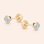 Brinco Ouro 18K Infantil Coração 3mm 104729