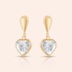 Brinco Ouro Amarelo Coração Zircônia 104739
