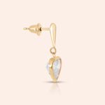 Brinco Ouro Amarelo Coração Zircônia 104739
