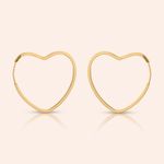 Brinco Ouro 18K Argola Coração 109898