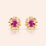 Brinco Ouro 18K Infantil Zircônia Batido 110431