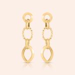 Brinco Ouro 18k Oval Vazado 112184