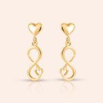 Brinco Ouro 18K Coração Infinito 112592