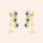 Brinco Ouro 18k Olho Grego 113582