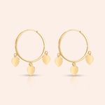 Brinco Ouro 18K Argola Redondo Coração 113793