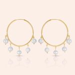 Brinco Ouro 18K Argola Redondo Pérola 114003