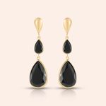 Brinco Ouro 18k Zircônia Gota 114466