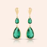 Brinco Ouro 18k Zircônia Gota 114466