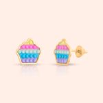 Brinco Ouro 18k Infantil Pop It Cupcake