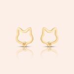Brinco Ouro 18k Infantil Gato