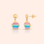 Brinco Ouro 18k Infantil Pop It Cupcake