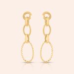 Brinco Ouro 18k Oval Vazado 115742