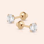 Brinco Ouro 18K Infantil Mosquitinho Zircônia 3,0mm 104777