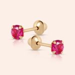 Brinco Ouro 18K Infantil Mosquitinho Zircônia 3,0mm 104777