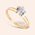 Anel Ouro 18k Solitário Zircônia 308753