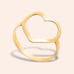 Anel Ouro 18k Coração Vazado 310406