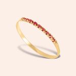 Meia Aliança Ouro 18k Rubi 1600117