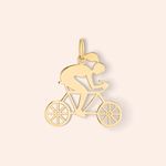 Pingente Ouro 18k  Mulher Ciclista 514430