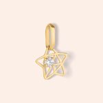 Pingente Ouro 18k Estrela Vazado Zircônia 517816