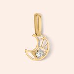 Pingente Ouro 18k Lua Vazado Zircônia 517815