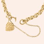 Pulseira Ouro 18k Elos Portugueses Coração Fecho Pega Ladrão 2001096