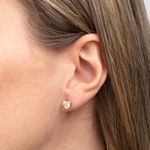 Brinco Ouro 18K Coração Zircônia 6mm 104740