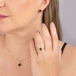 Pingente Ouro 18k  Turmalina Verde Lapidação Ilusion e Diamantes 517222