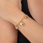 Pulseira Oca Ouro 18K Coração 2000843