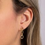 Brinco Ouro 18k Oval Vazado 112184