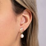 Brinco Ouro 18K Pérola Biwa 113664