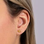 Brinco Ouro 18k Infantil Pássaro Zircônia 115957