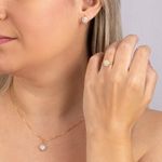 Anel Ouro 18k Zircônia Redondo