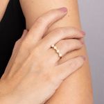 Anel Ouro 18k Pérola Zircônia