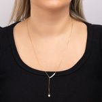 Gargantilha Ouro 18K Veneziana Pérola 60cm 603702