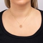 Gargantilha Ouro 18k Coração Zircônia 45cm 604661
