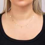 Gargantilha Ouro 18k Coração Vazado 45cm 605284