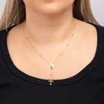 Terço Ouro 18k Nossa Senhora Aparecida Zircônia 605409