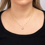 Gargantilha Ouro 18k Coração Bola Cristal 605638