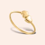 Anel Ouro 18k Dois Corações 313505