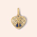 Pingente Ouro 18K Nossa Sra Aparecida Coração Zircônia 517907
