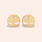 Brinco Ouro 18k Árvore da Vida Redondo Vazado 114137