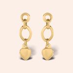 Brinco Ouro 18k Coração Pendurado Vazado 114587