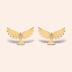 Brinco Ouro 18k Espirito Santo  Diamante 2 Pontos 114791