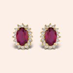Brinco Ouro 18k Zircônia Oval 116548