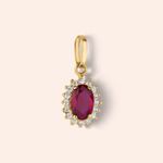 Pingente Ouro 18k Zircônia Oval 517823