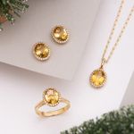 Brinco Ouro 18k Oval Critrino e Diamantes 115438