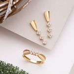 Anel Ouro 18k Topázio Losango 313386