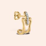 Brinco Ouro 18k Retângulo Vazado Zircônia 116802