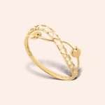 Anel Ouro 18k Vazado  Infinito Coração 313484