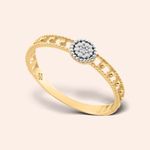 Anel Ouro 18k Vazado Redondo Diamante  310364